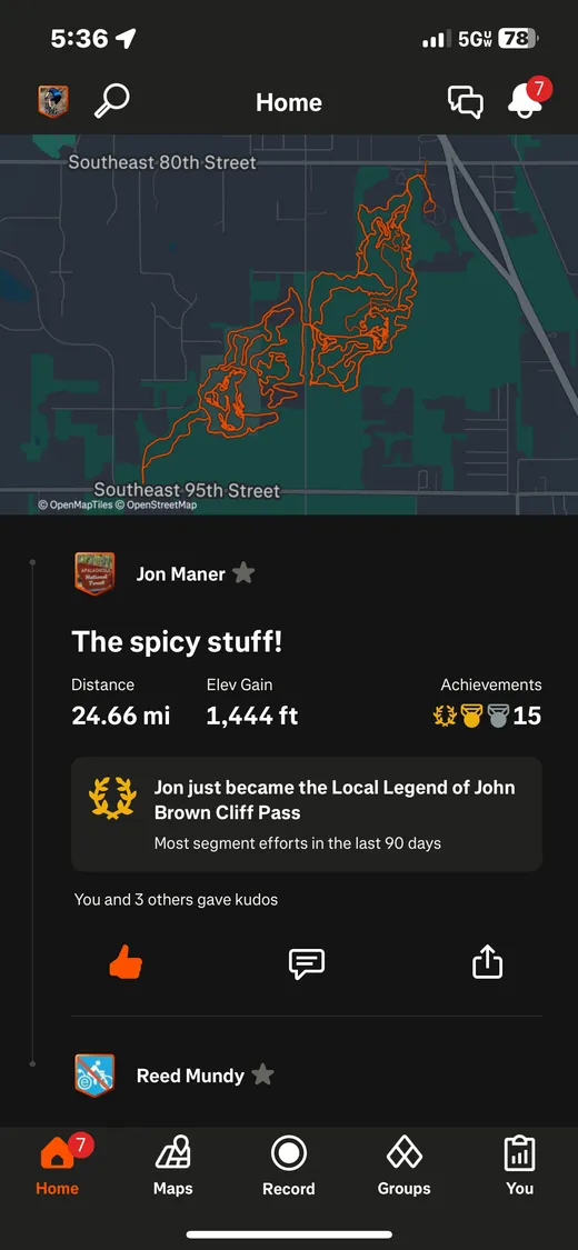 Strava mobile app