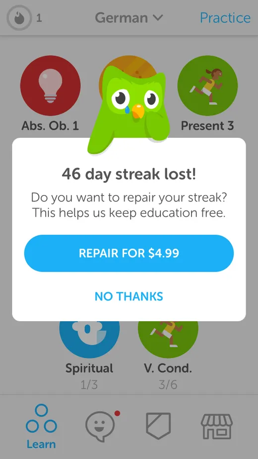Streak repair offer