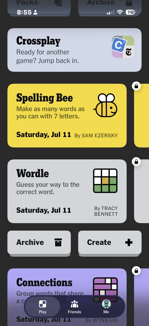 Main menu