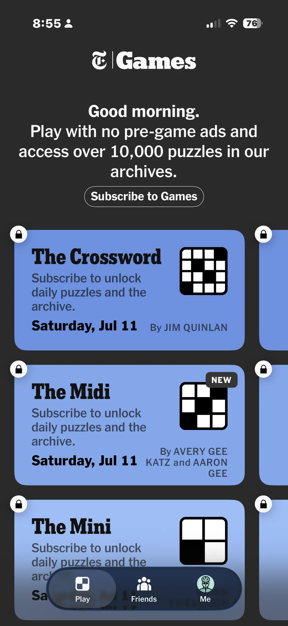 Main menu
