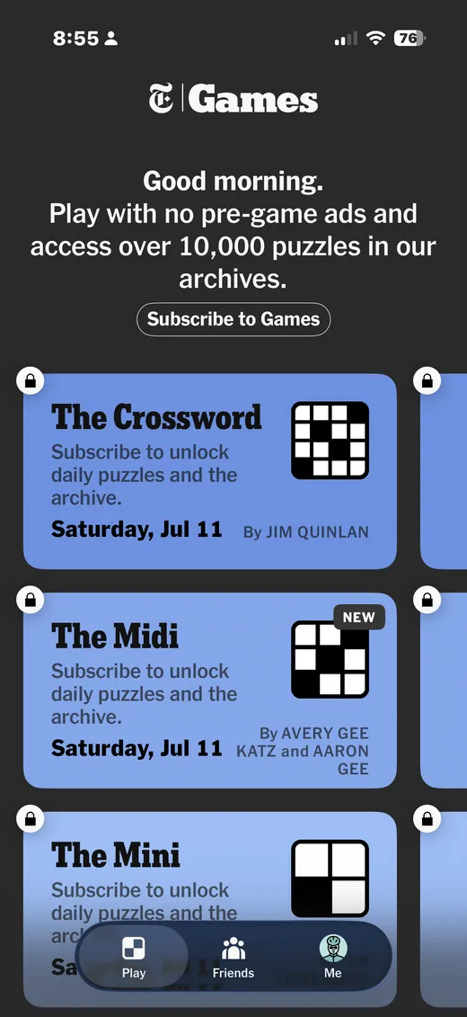 Main menu