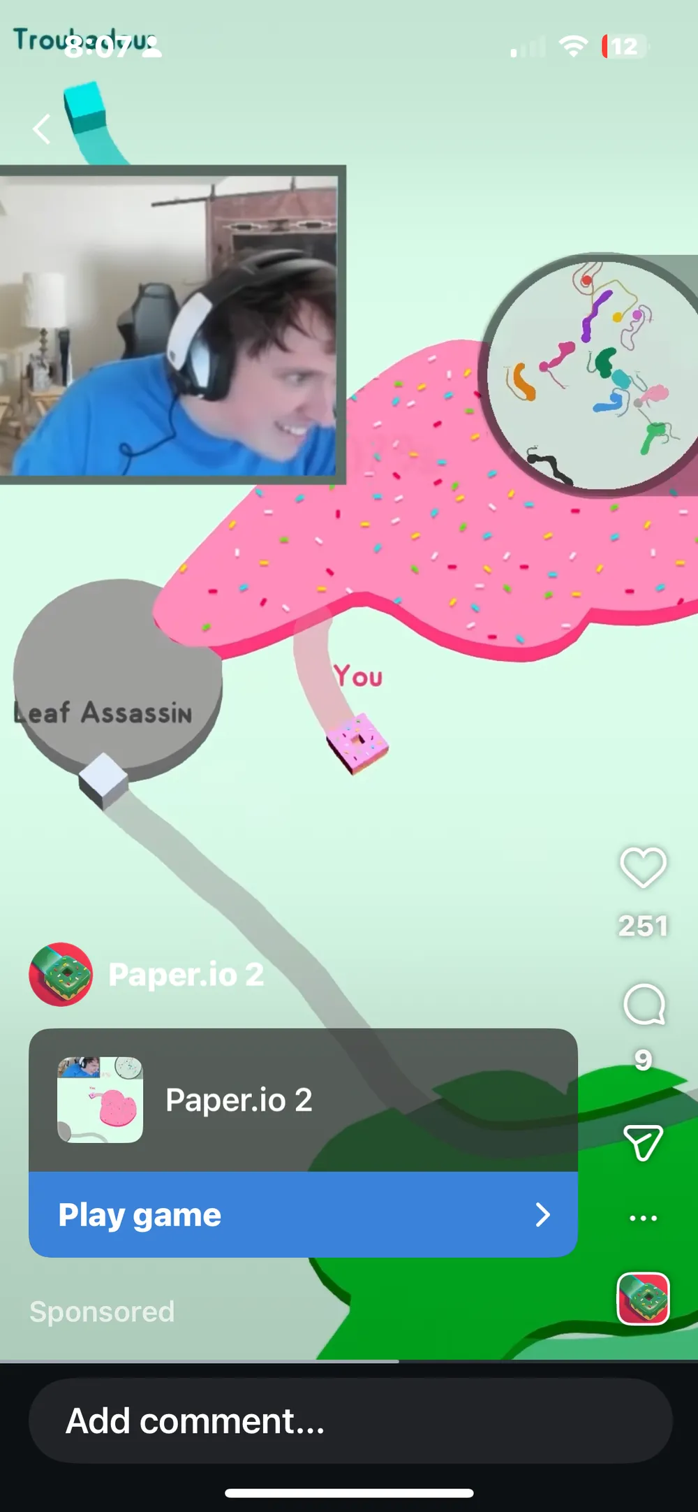 Paper.io ad