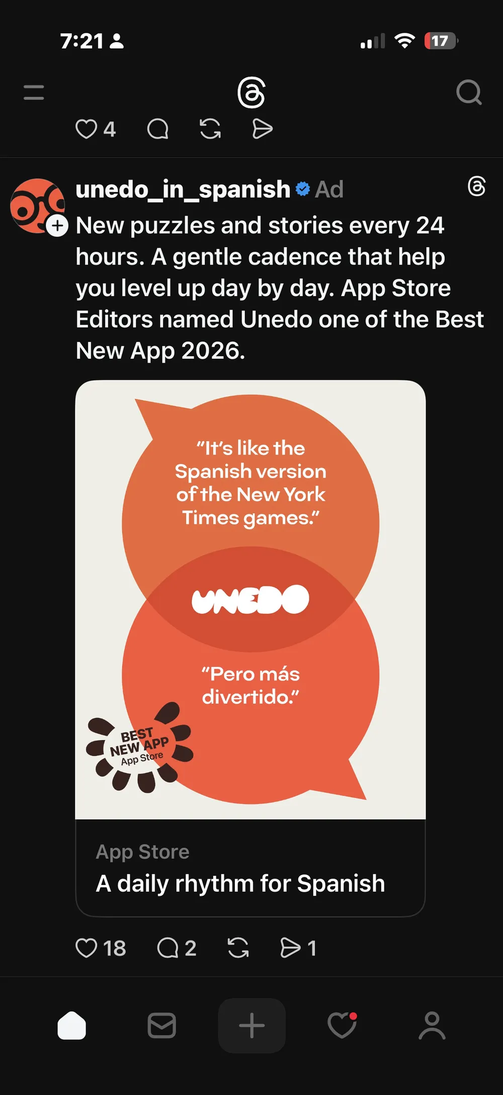 Ad for language game