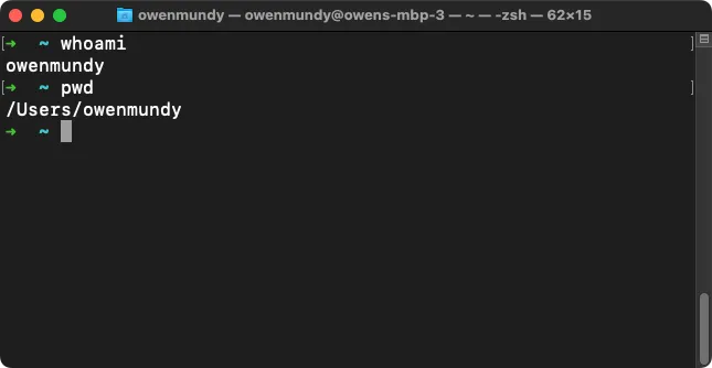 A screenshot of the MacOS Terminal.