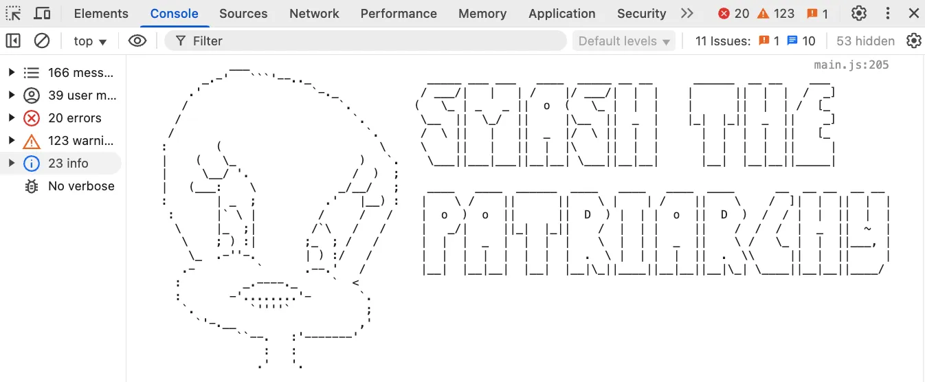 ASCII art of Tweety Bird cartoon with the phrase “Smash the Patriarchy”