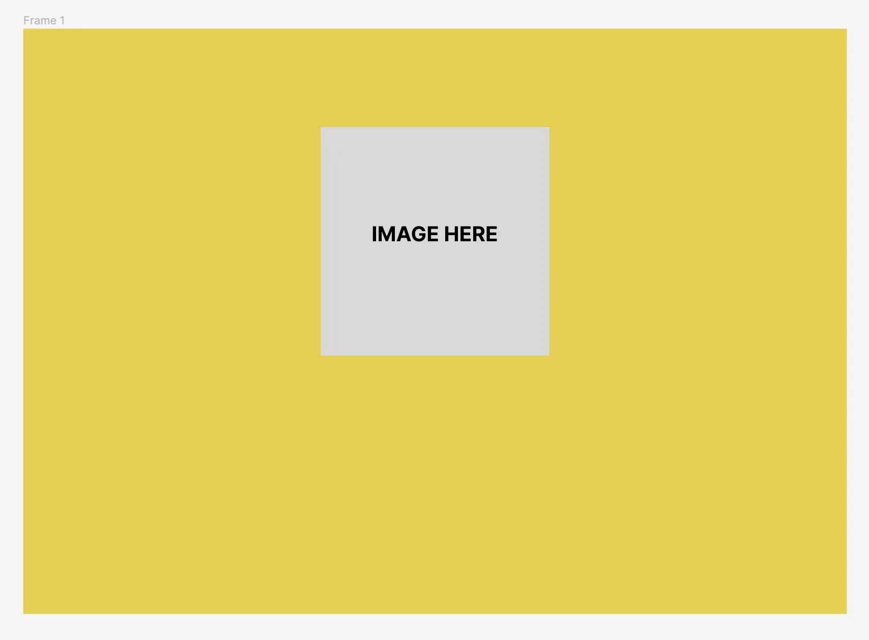 Screenshot of our Figma file with a yellow background and a gray square.