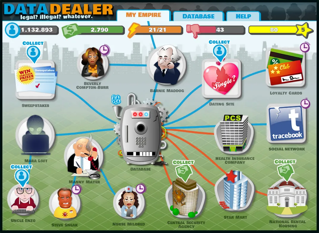 Screenshot of Data Dealer website.